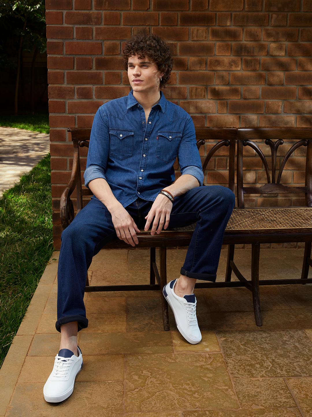 Buy Levis Men Blue 551Z Straight Fit Light Fade Stretchable Jeans