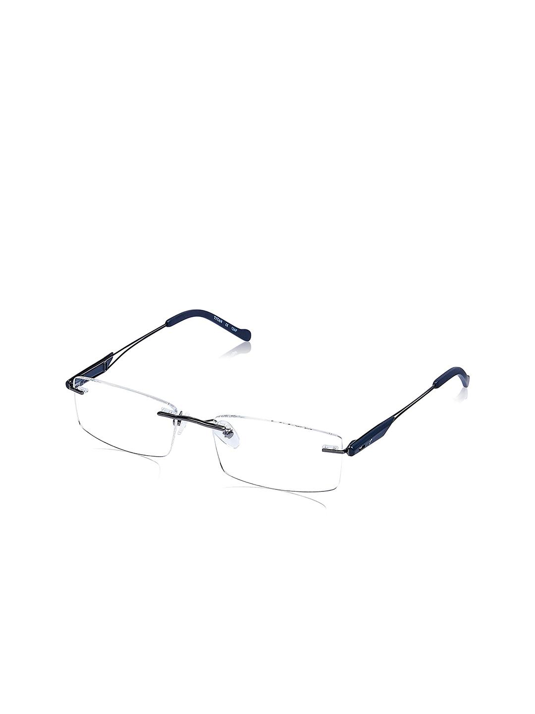 Buy Titan Unisex Grey Rimless Rectangle Frames Frames for Unisex