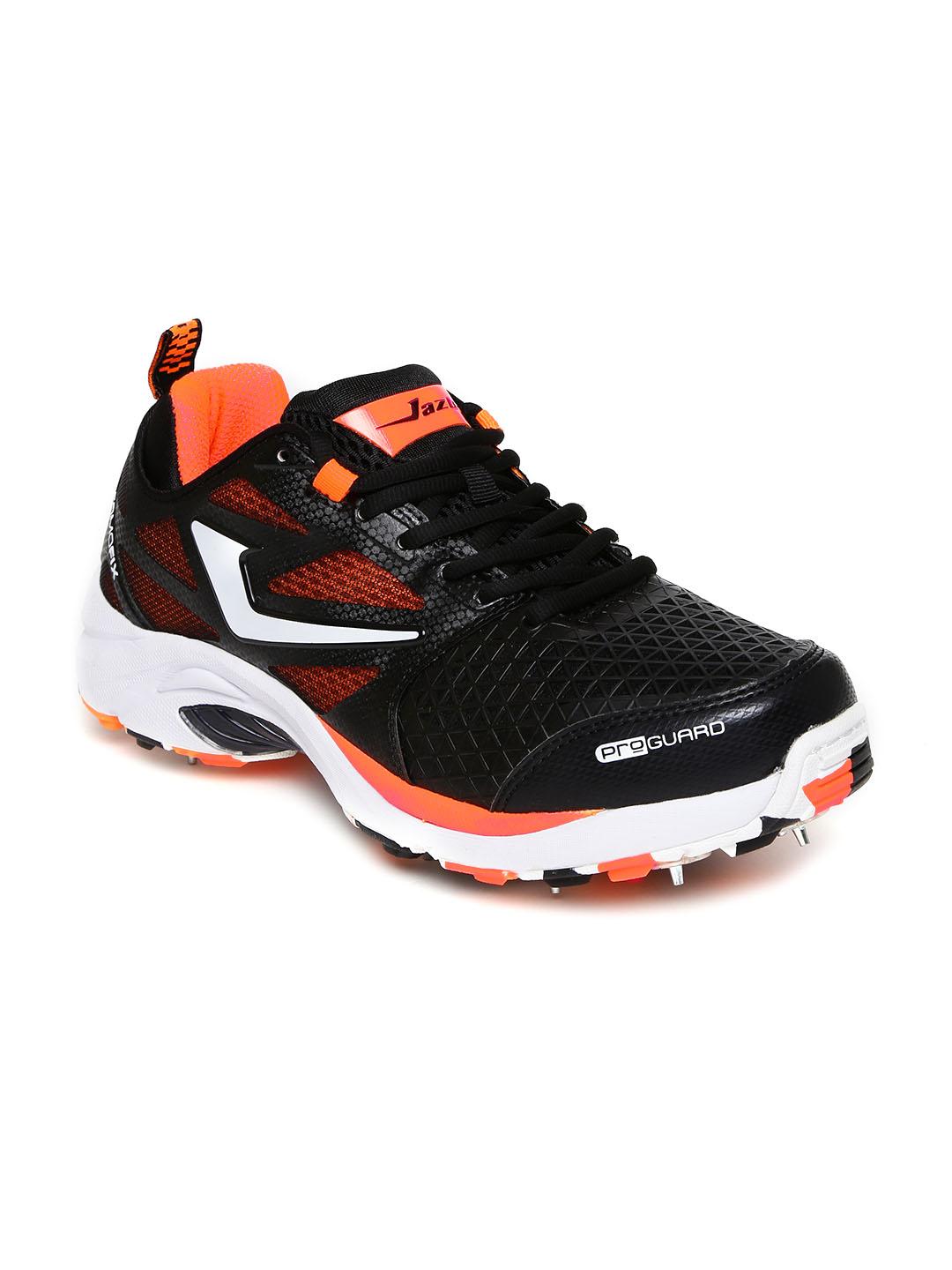 Buy Jazba Men Black & Orange Skydrive 117 Cricket Shoes - Sports
