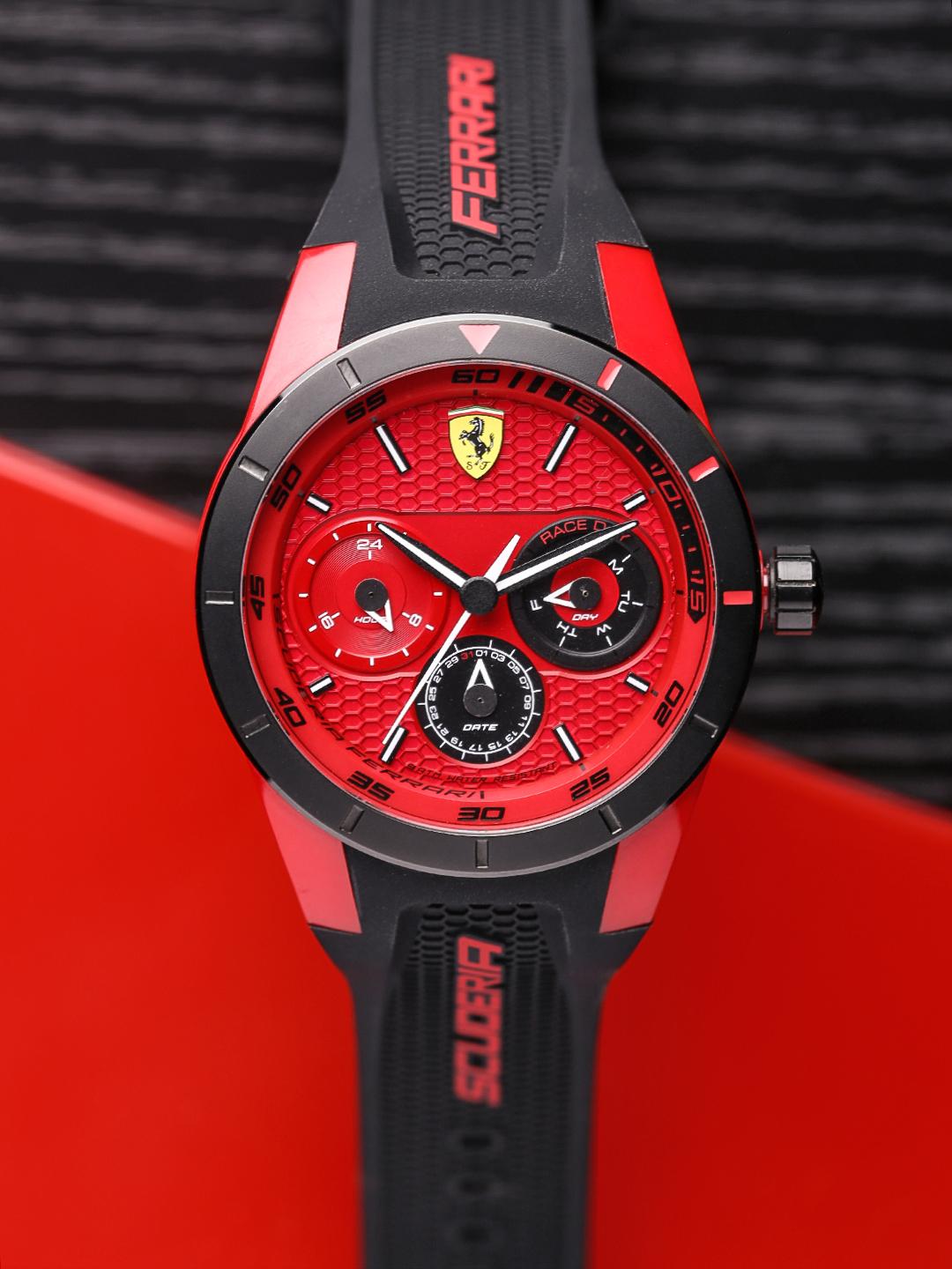 フェラーリ ウォッチ REDREV EVO Scuderia Ferrari RED REV EVO Chrono Analog Black Dial Men's Watch