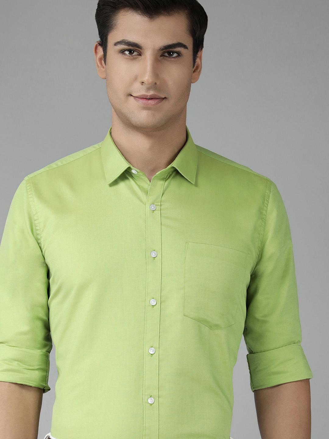 Buy Van Heusen Men Green Slim Fit Formal Shirt Shirts for Men