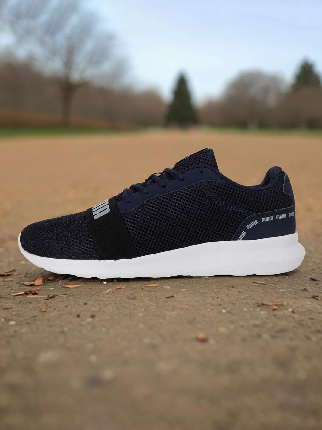 Puma Shoes Puma Wired Knit Jr Puma Unisex Navy Blue Urus Brand Logo Print  Sneakers