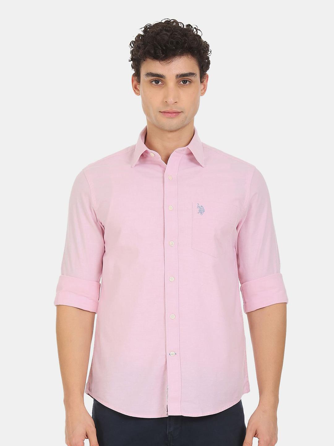 U.S. Polo Assn. Men Pink Casual Shirt - Image 1