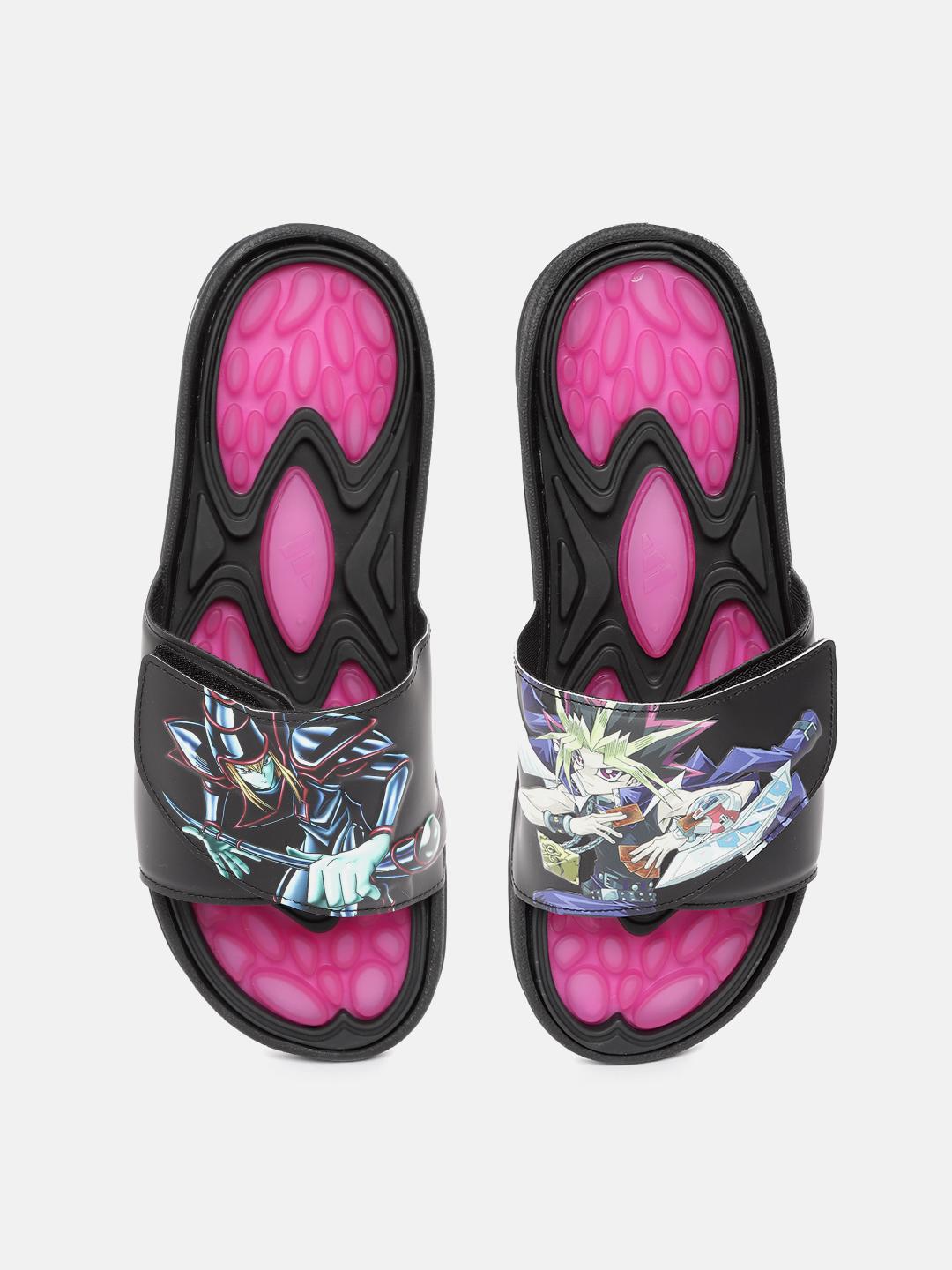 Buy ADIDAS Originals Men Black Blue Yu Gi Oh Printed Sliders