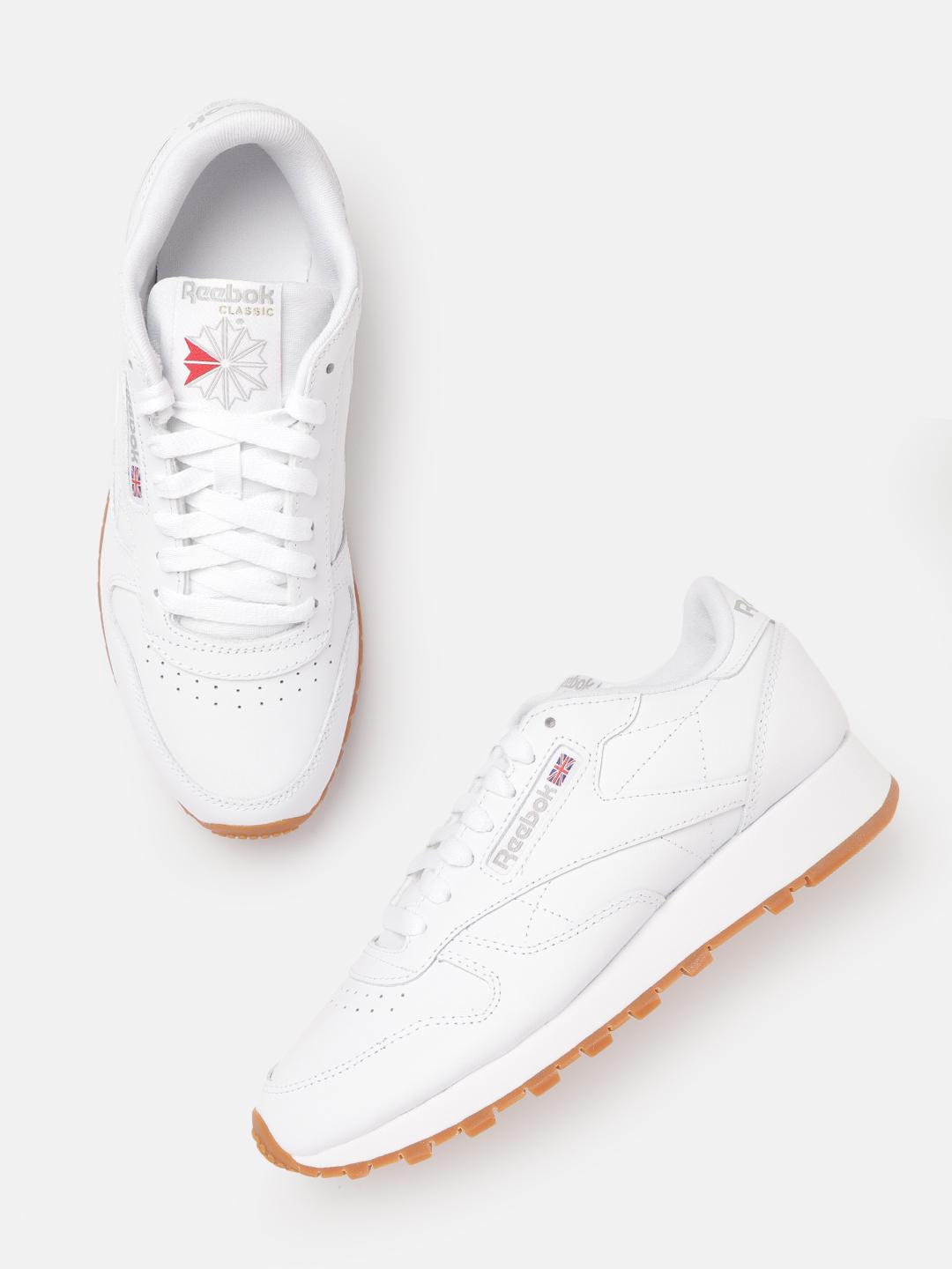 Reebok Classic Unisex White Perforated Classic Leather Sneakers