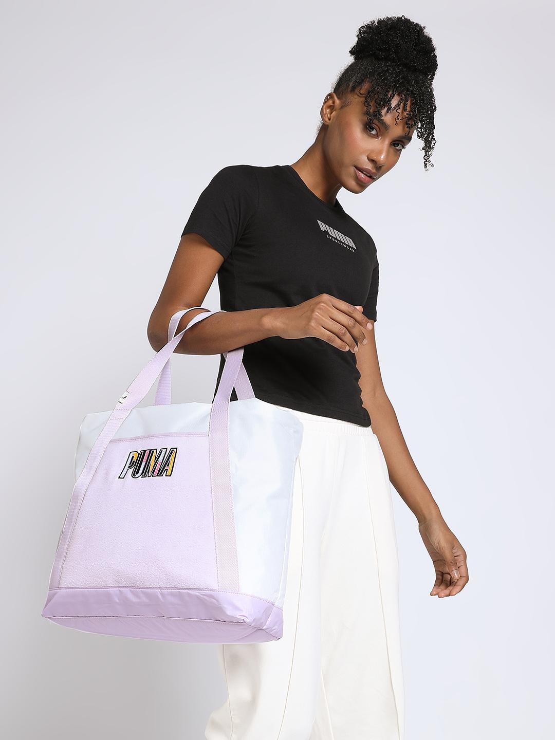 Buy Puma Women White Lavender Colourblocked Brand Logo PRIME