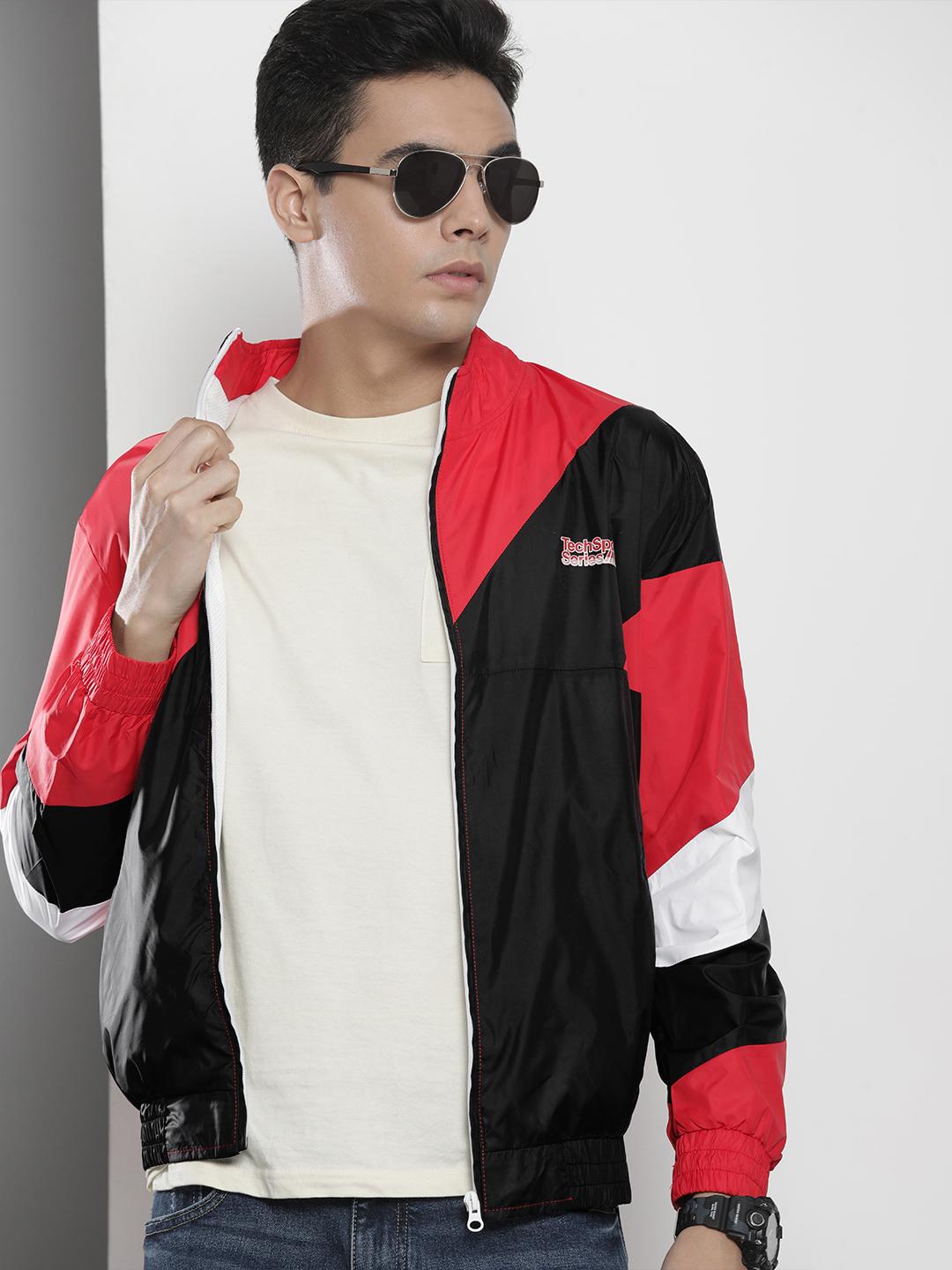 Buy The Indian Garage Co Men Red & Black Colourblocked Outdoor