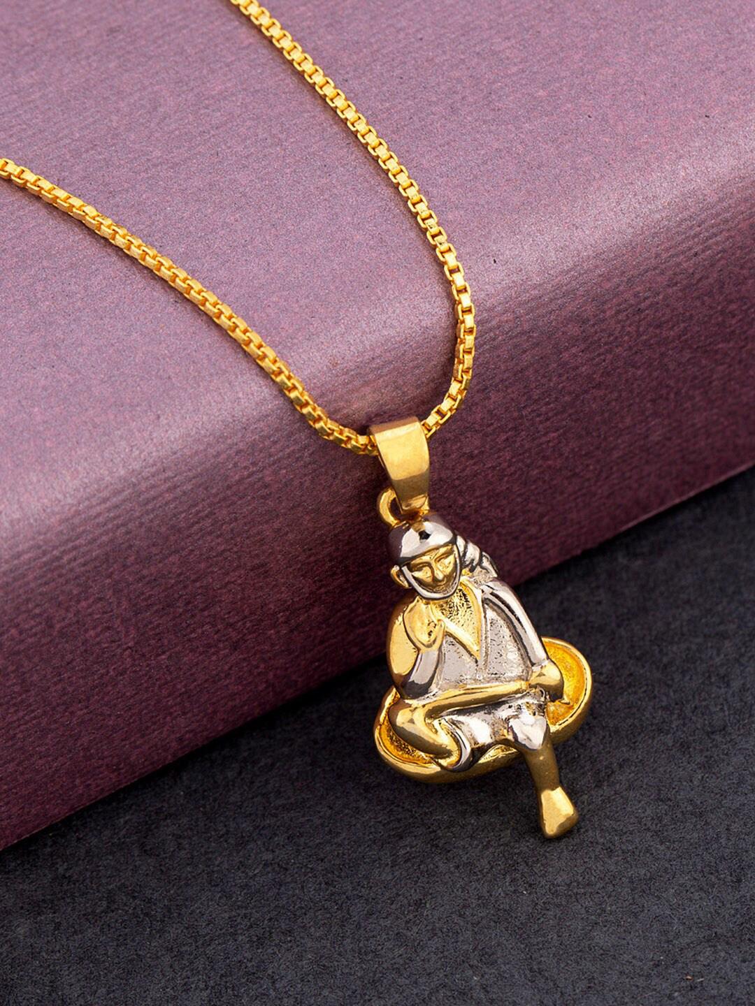 Pendant Tanishq Sai Baba Gold Dollar Pendant Gold Chain Sai Baba