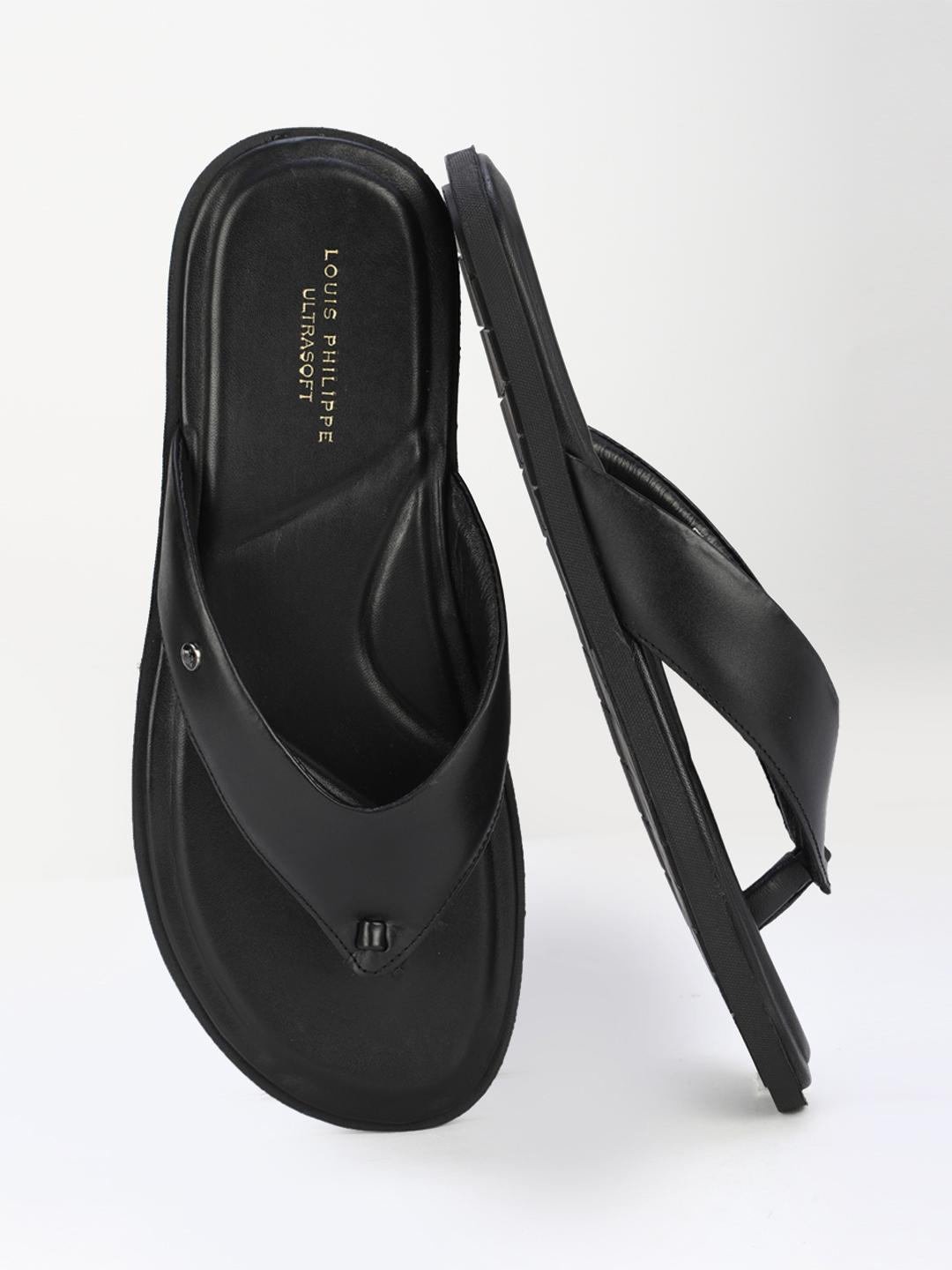 Buy Louis Philippe Men Black Thong Flip-Flops Flip Flops for Men