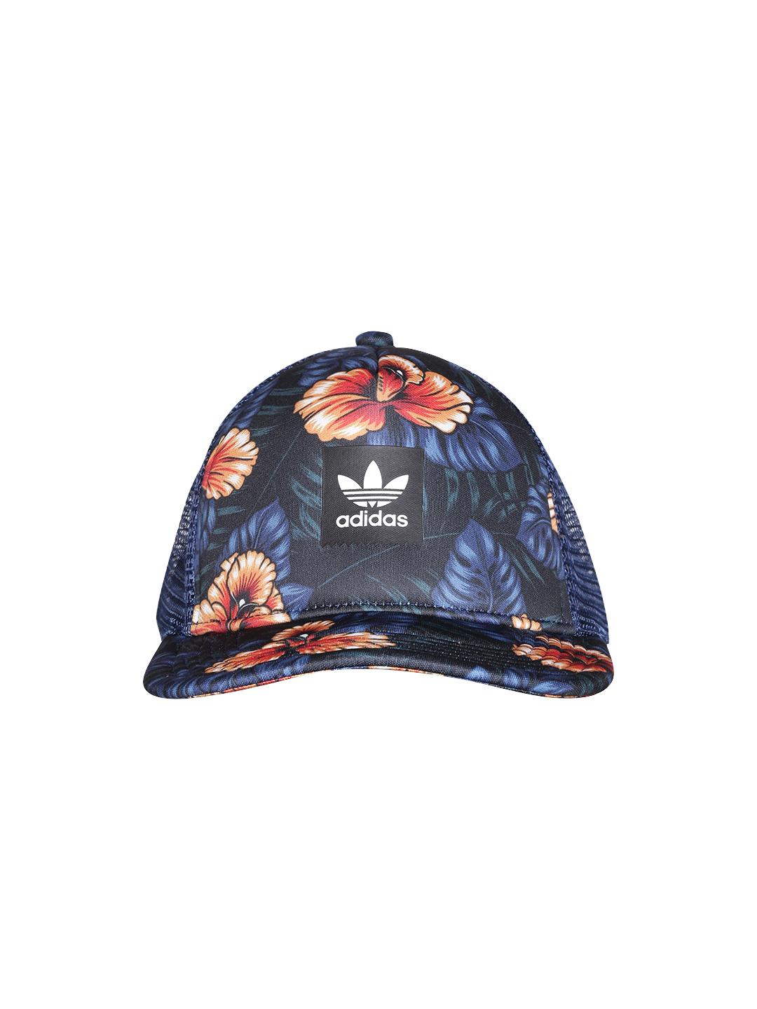 Buy ADIDAS Originals Men Blue & Orange Trucker Floral Print Cap