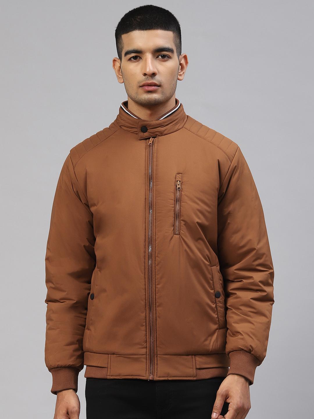 Buy Foreign Culture By Fort Collins Men Brown Solid Bomber Jacket