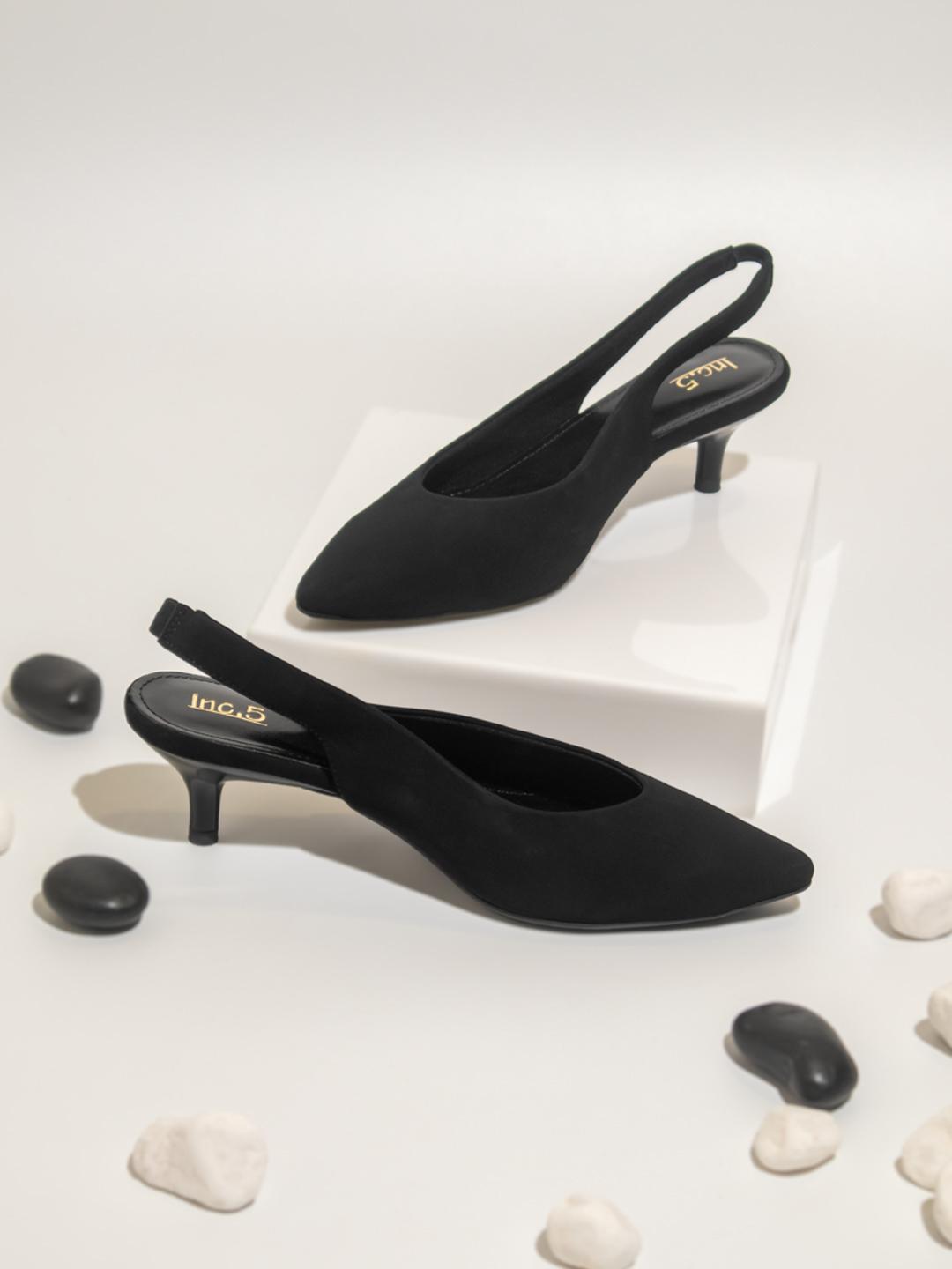 Inc Women Black Kitten Mules