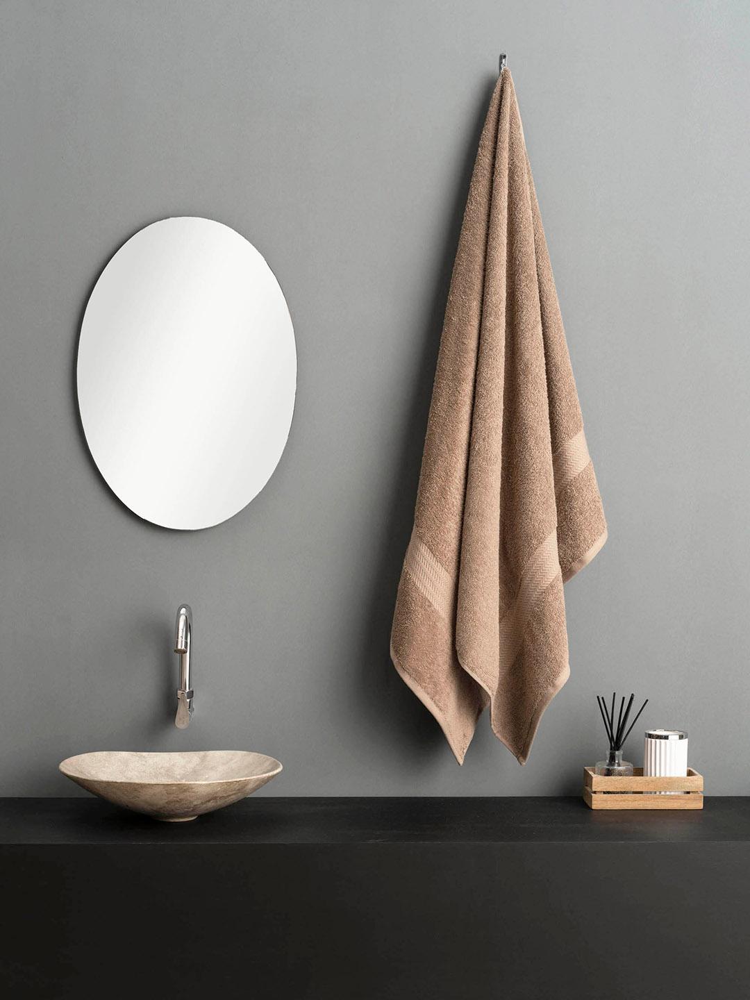 DDecor Beige Cotton Bath Towel 500GSM 59x30In - Image 1