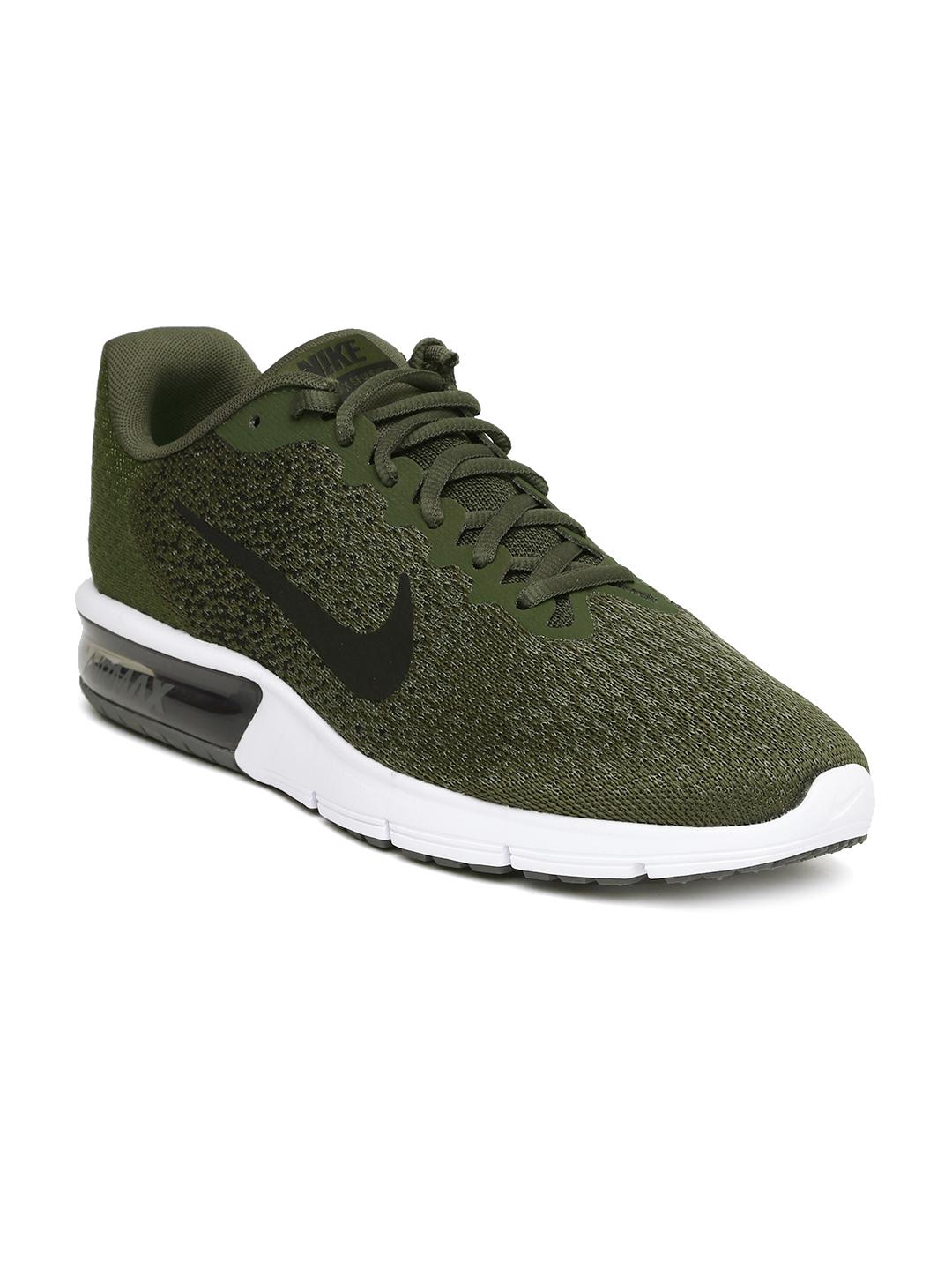 Buy Nike Men Olive Green AIR MAX SEQUENT Running Shoes Sports