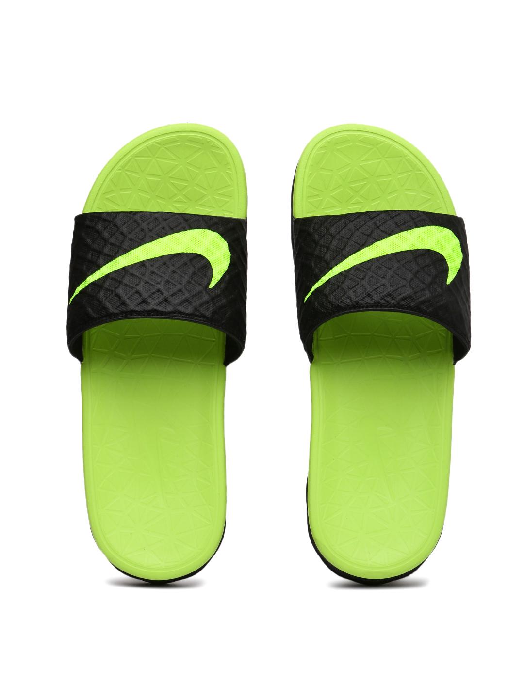 Buy Nike Unisex Black Green BENASSI SOLARSOFT Flip Flops Flip