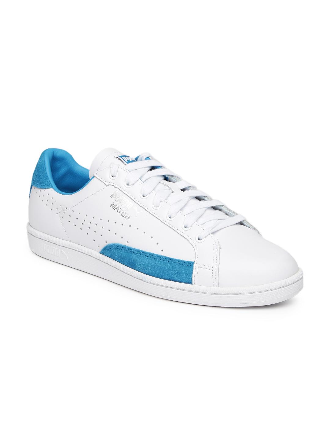 Buy Puma Men White \u0026 Blue Leather Match 74 UPC Sneakers - Casual Shoes for  Men 1965588 | Myntra