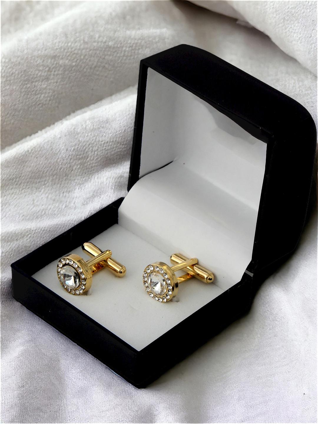 LUCKY JEWELLERY White Silver Plated Cufflink