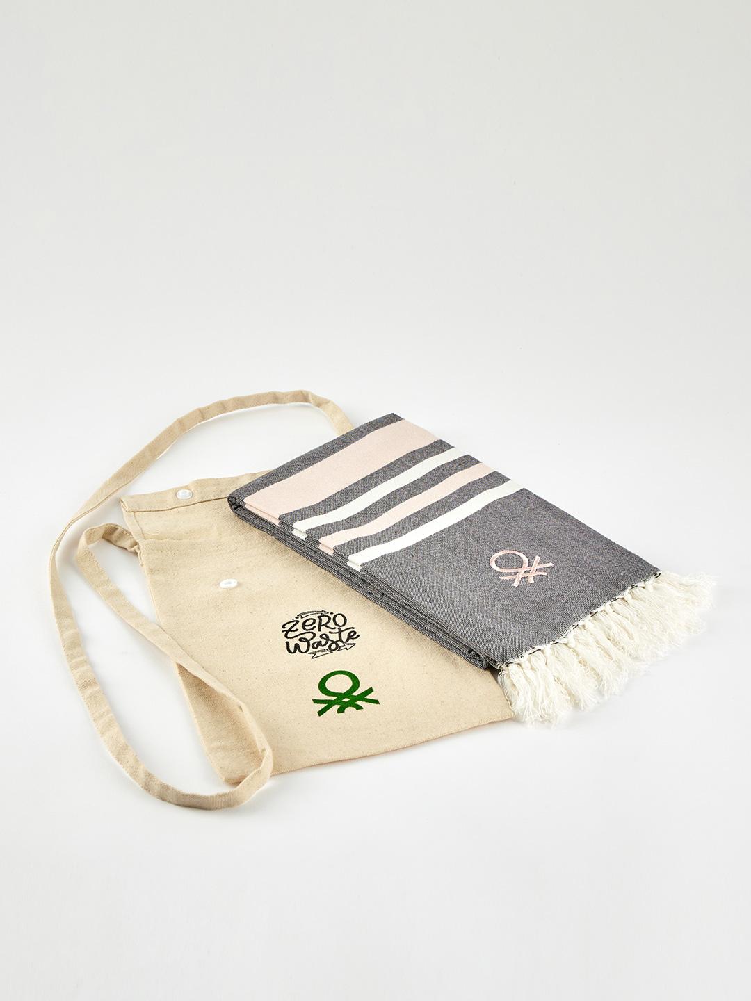 United Colors of Benetton Grey Hammam Bath Towel - Image 1