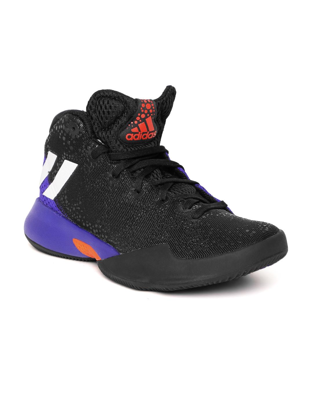 Buy ADIDAS Kids Black Purple Crazy Heat J Basketball Shoes