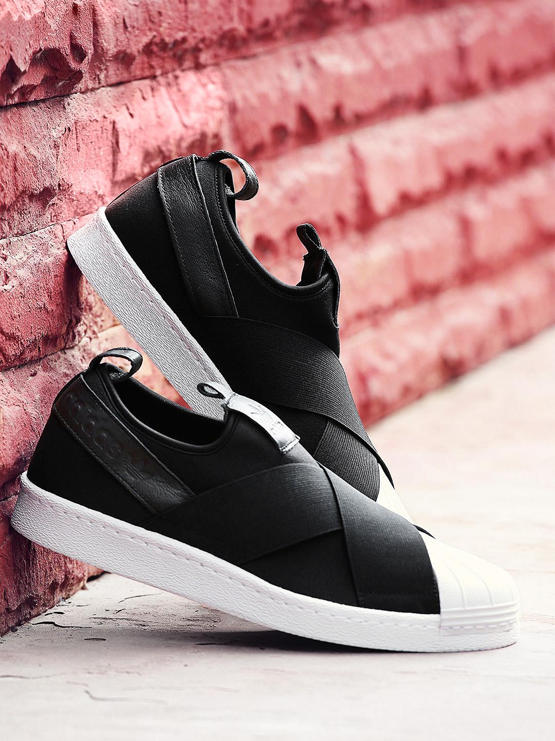 Buy ADIDAS Originals Men Black Superstar Slip-On Sneakers Casual