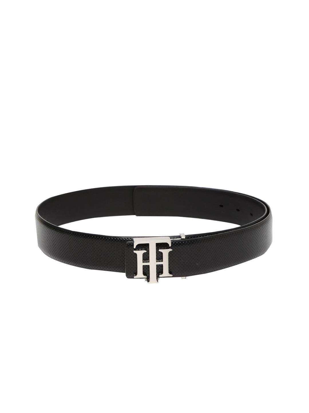 Buy Tommy Hilfiger Men Black Textured Belt Belts for Men 2007651