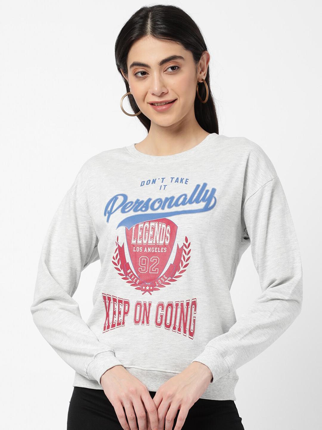 Buy R&B Women Grey Printed Sweatshirt - Sweatshirts for Women