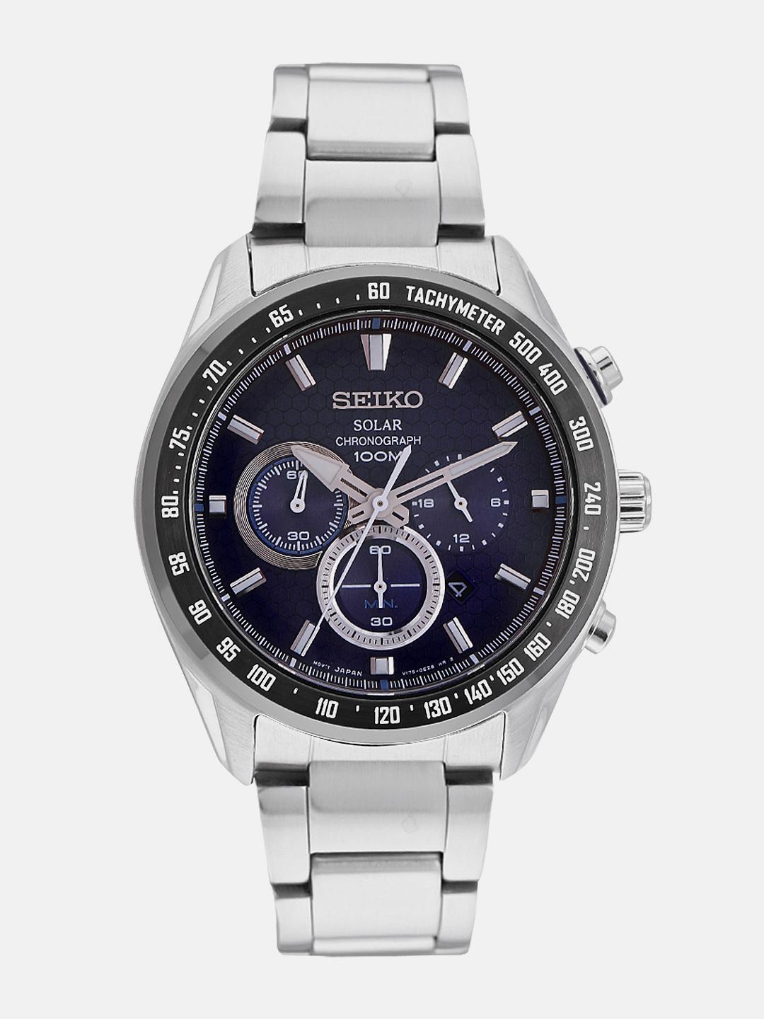 Buy SEIKO Men Blue Solar Chronograph Watch SSC585P1 - Watches for