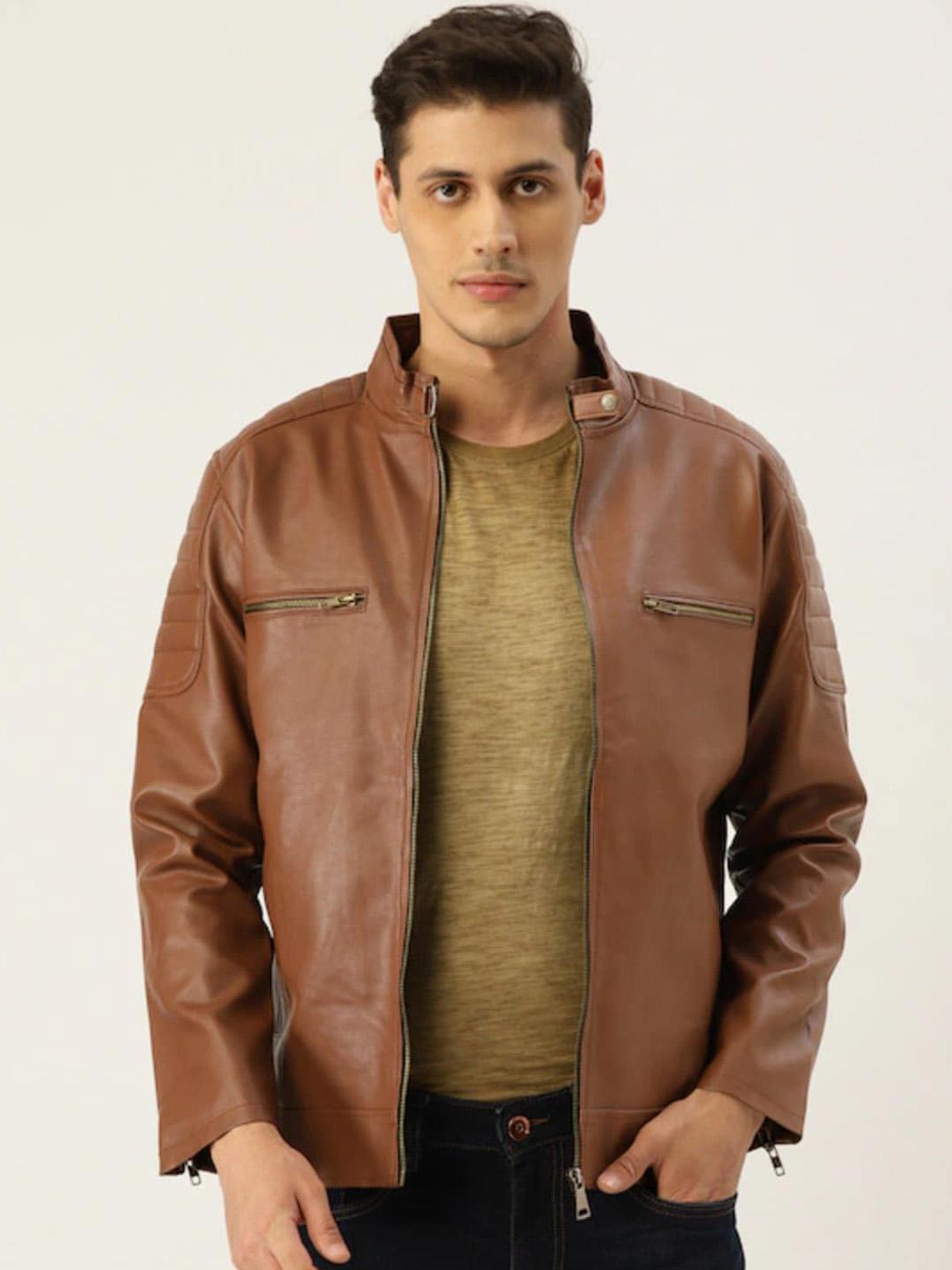 Leather Retail Men Faux Leather Biker Jacket