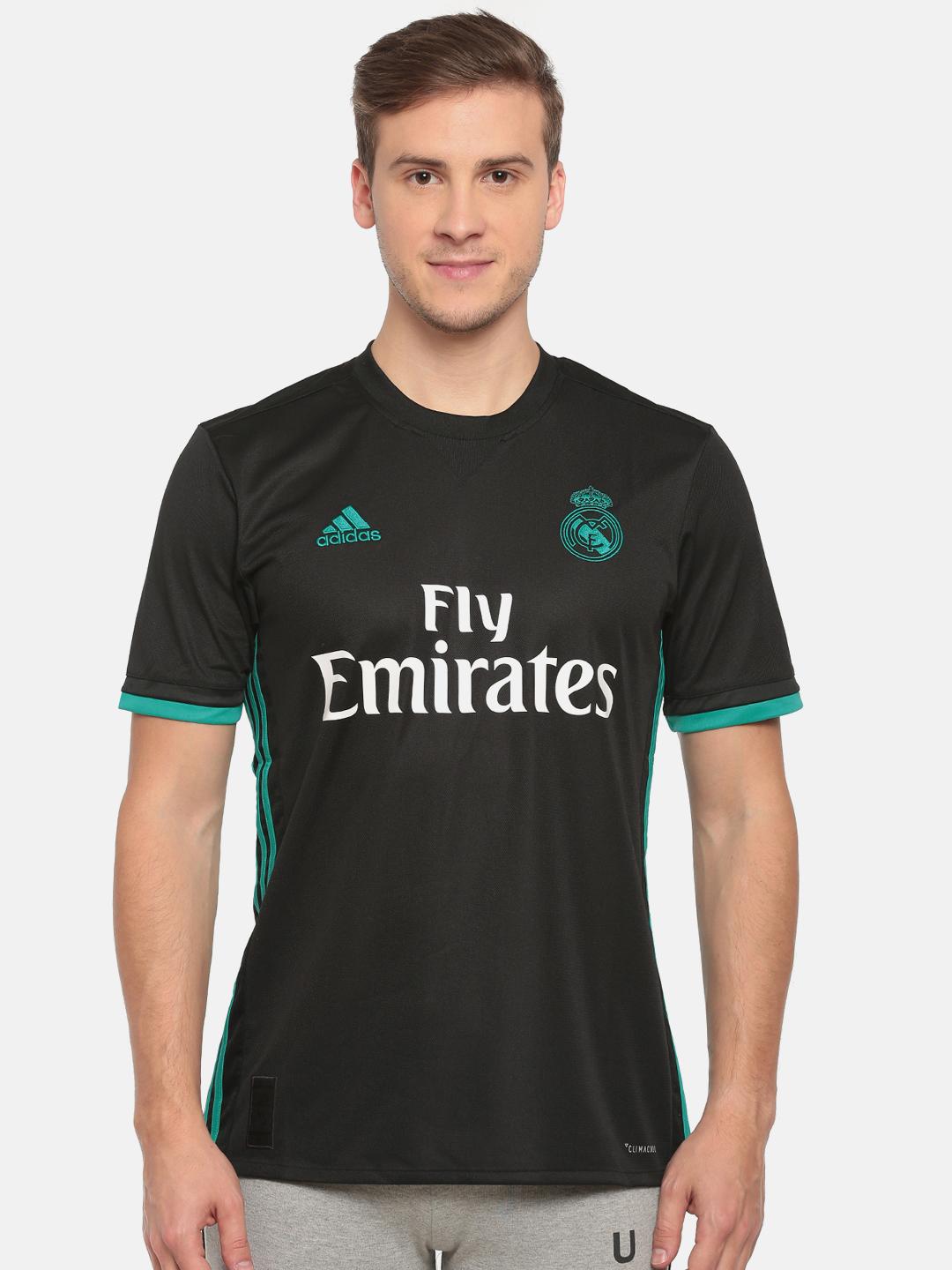 ADIDAS Men Black Real Emirates A Printed Round Neck Jersey