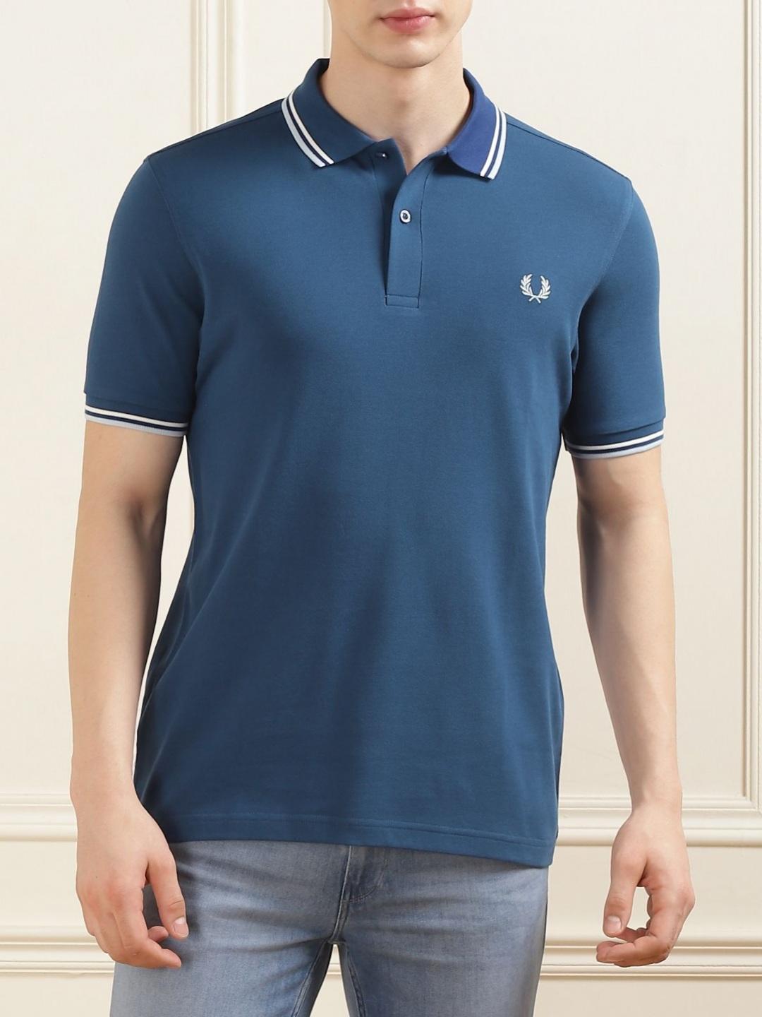 トップス FRED PERRY Twin Tipped Ribbed Polo Shirt Buy Fred Perry Men Polo Collar Applique T-shirt - Tshirts for Men
