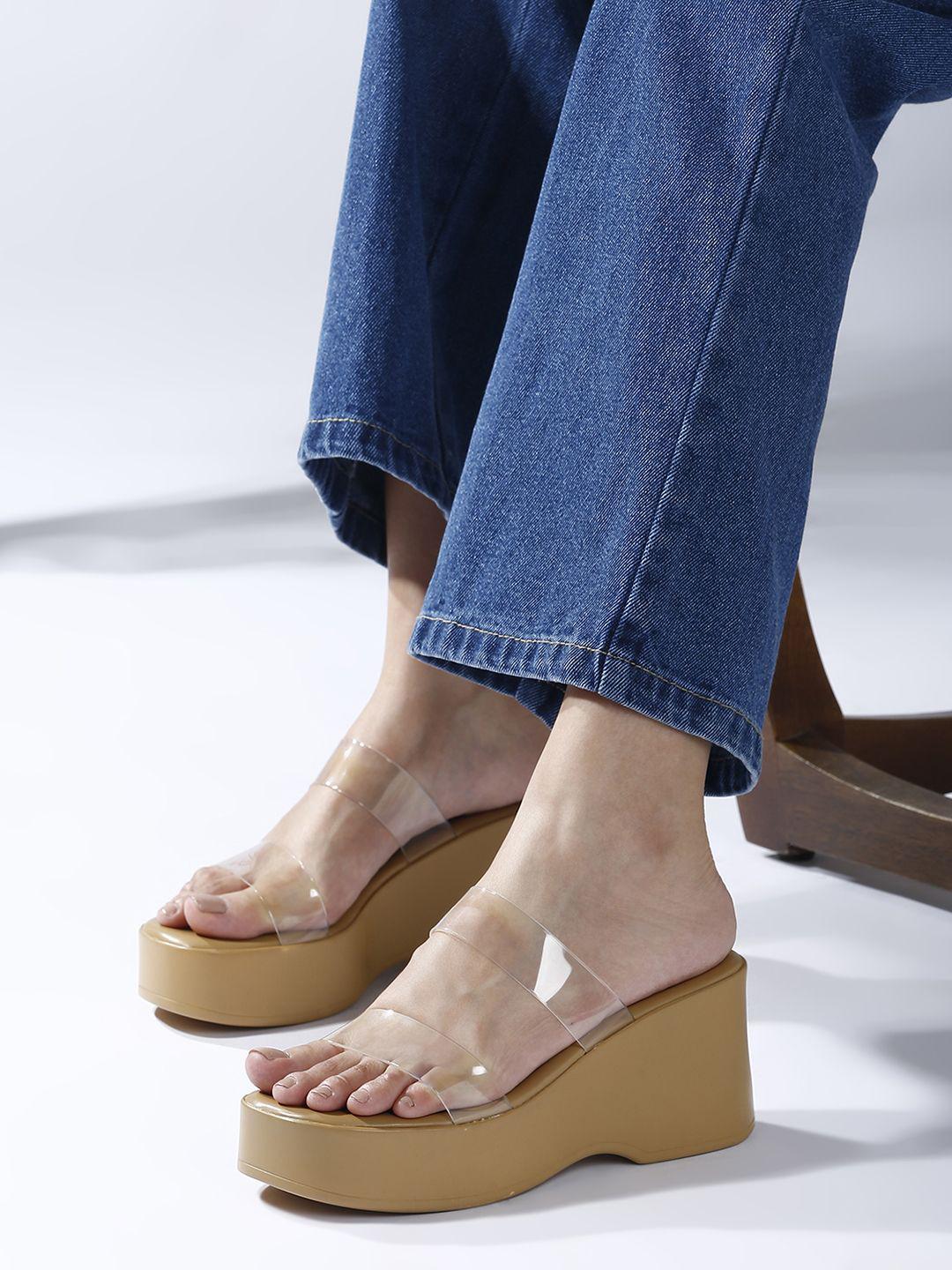 Buy Inc Transparent Wedge Heel Sandals Heels for Women