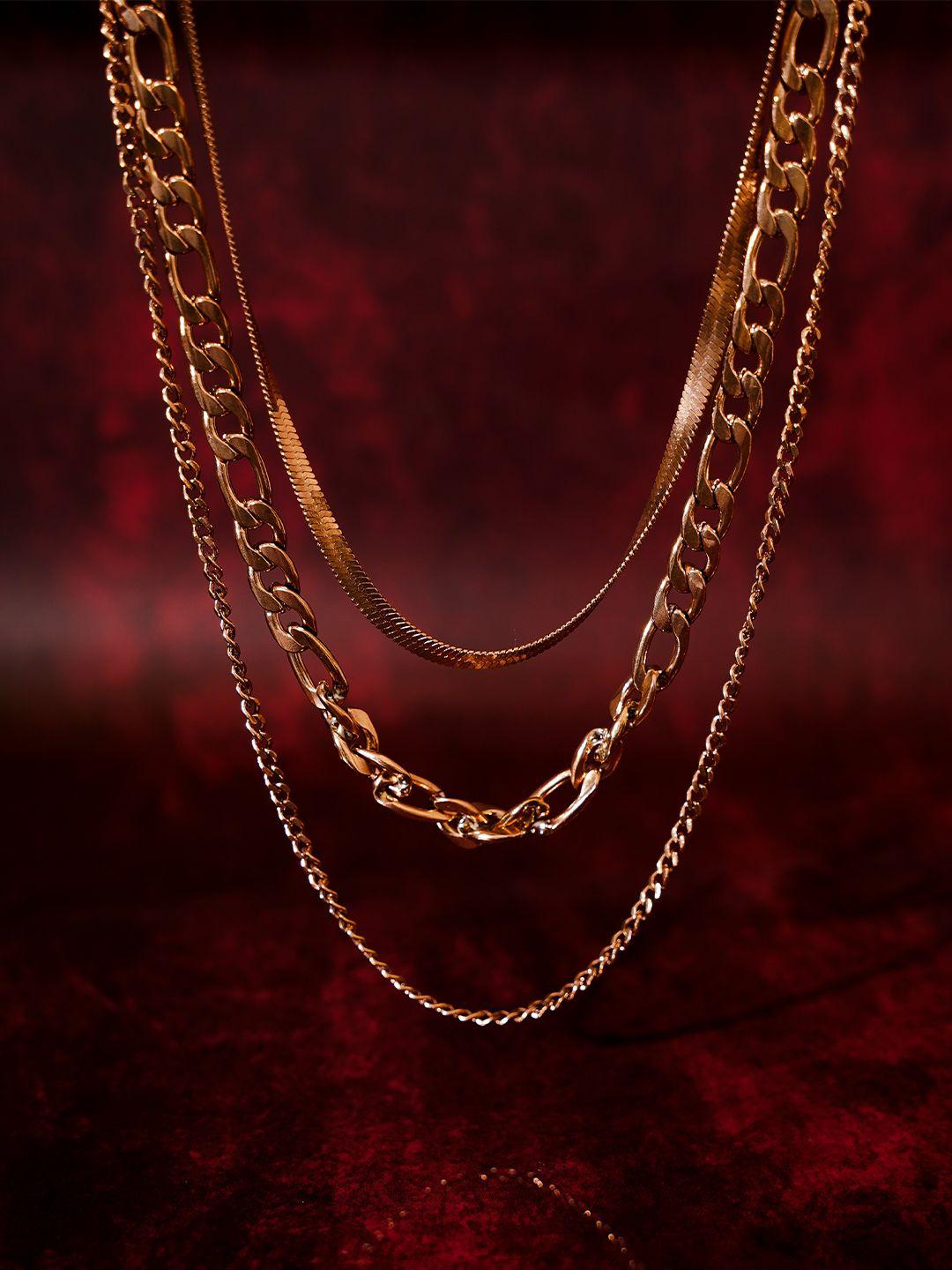 Buy SWASHAA Men Rose Gold-Plated Chain Necklace and Chains for