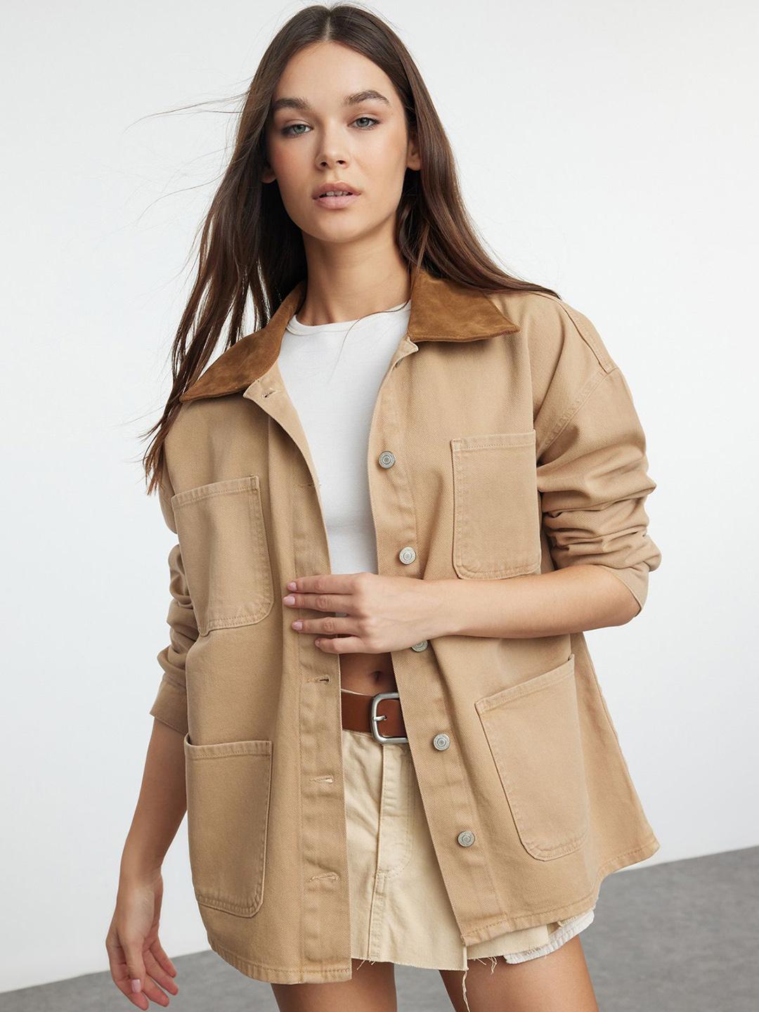 Buy Trendyol Spread Collar Long Sleeves Longline Pure Cotton