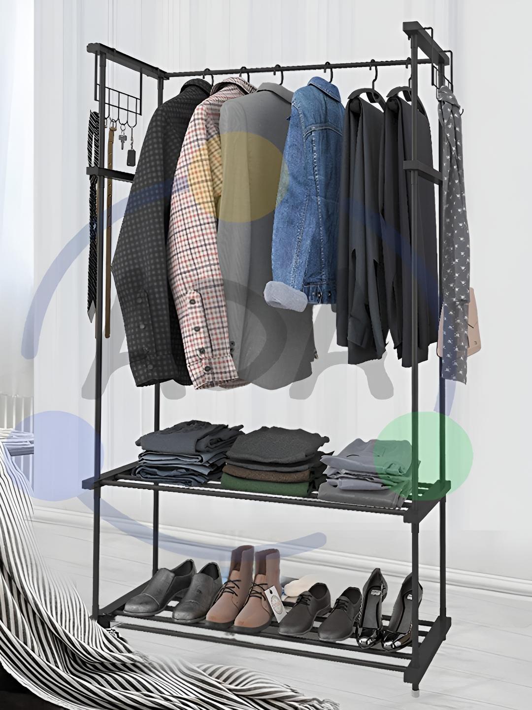 Buy ADA Handicraft Black Cloth Cloth Hanger Stand Racks