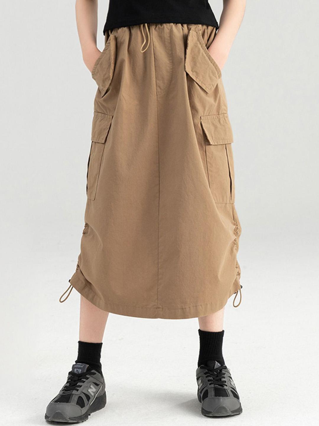 Buy INCLUD Girls Cargo-Pocket Elasticated Long Skirt With Back