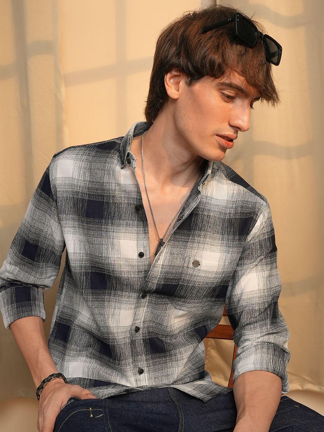 CAHOOT Men Polycotton Tartan Checked Casual Shirt