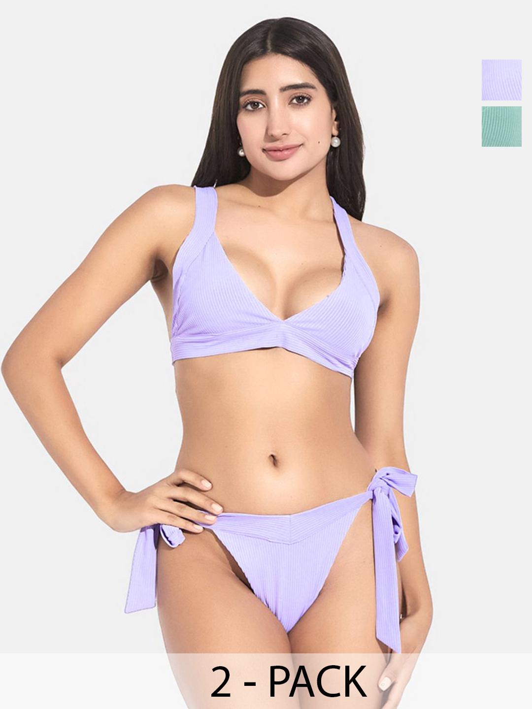 Buy SECRETS BY ZEROKAATA Women Pack of 2 Assorted Beachwear Swim