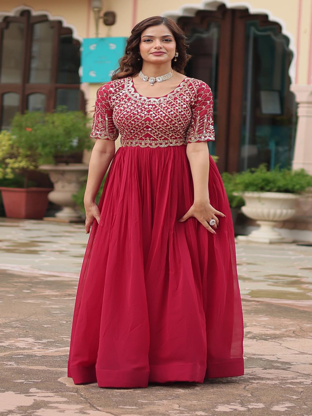 Long Dress Online Dress Boutique KALINI Women Embroidered A-Line