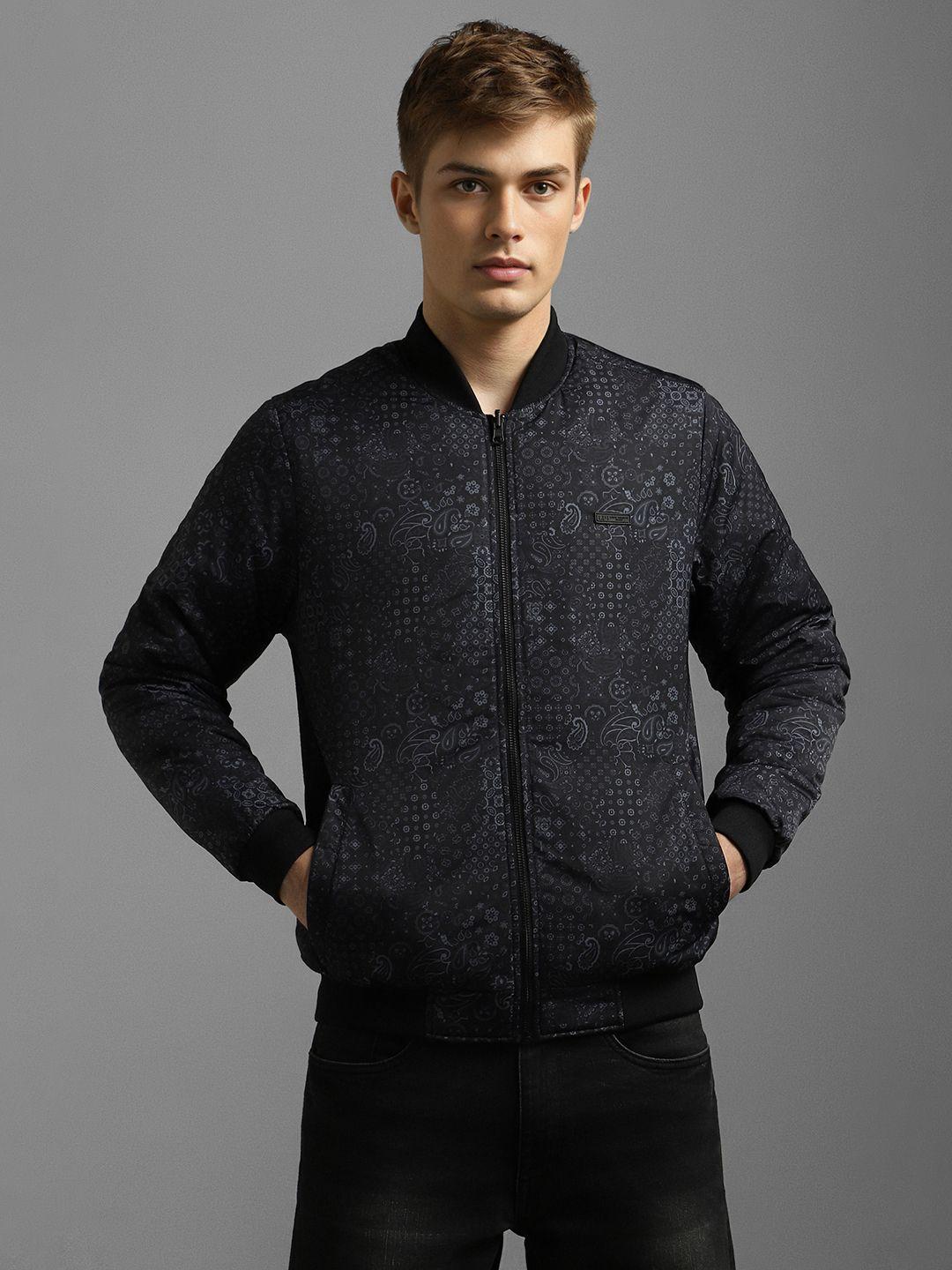 Buy Louis Philippe Jeans Men Stand Collar Solid Casual Bomber