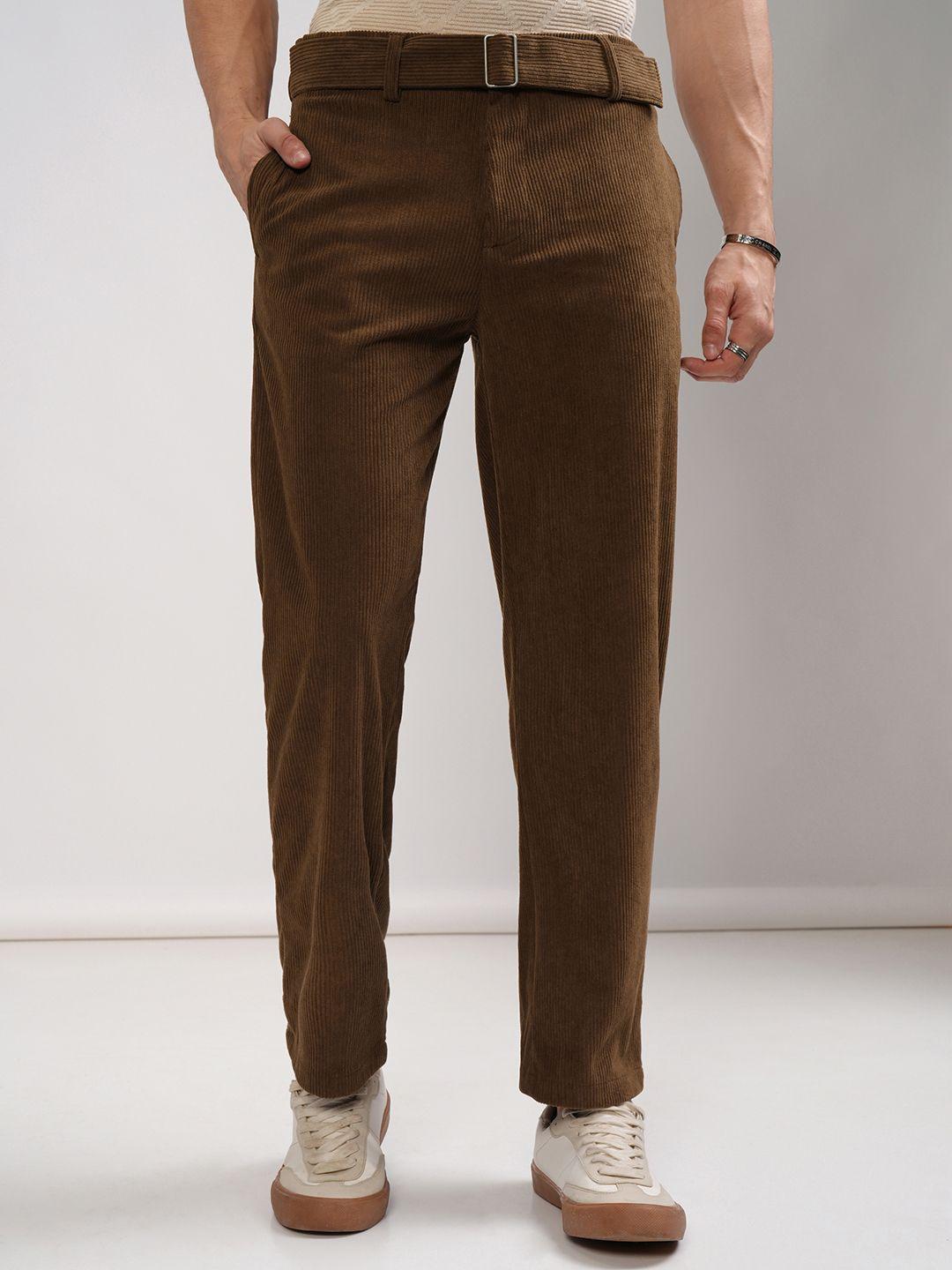 Buy HIGHLANDER Men Corduroy Textured Elasticated Korean Style