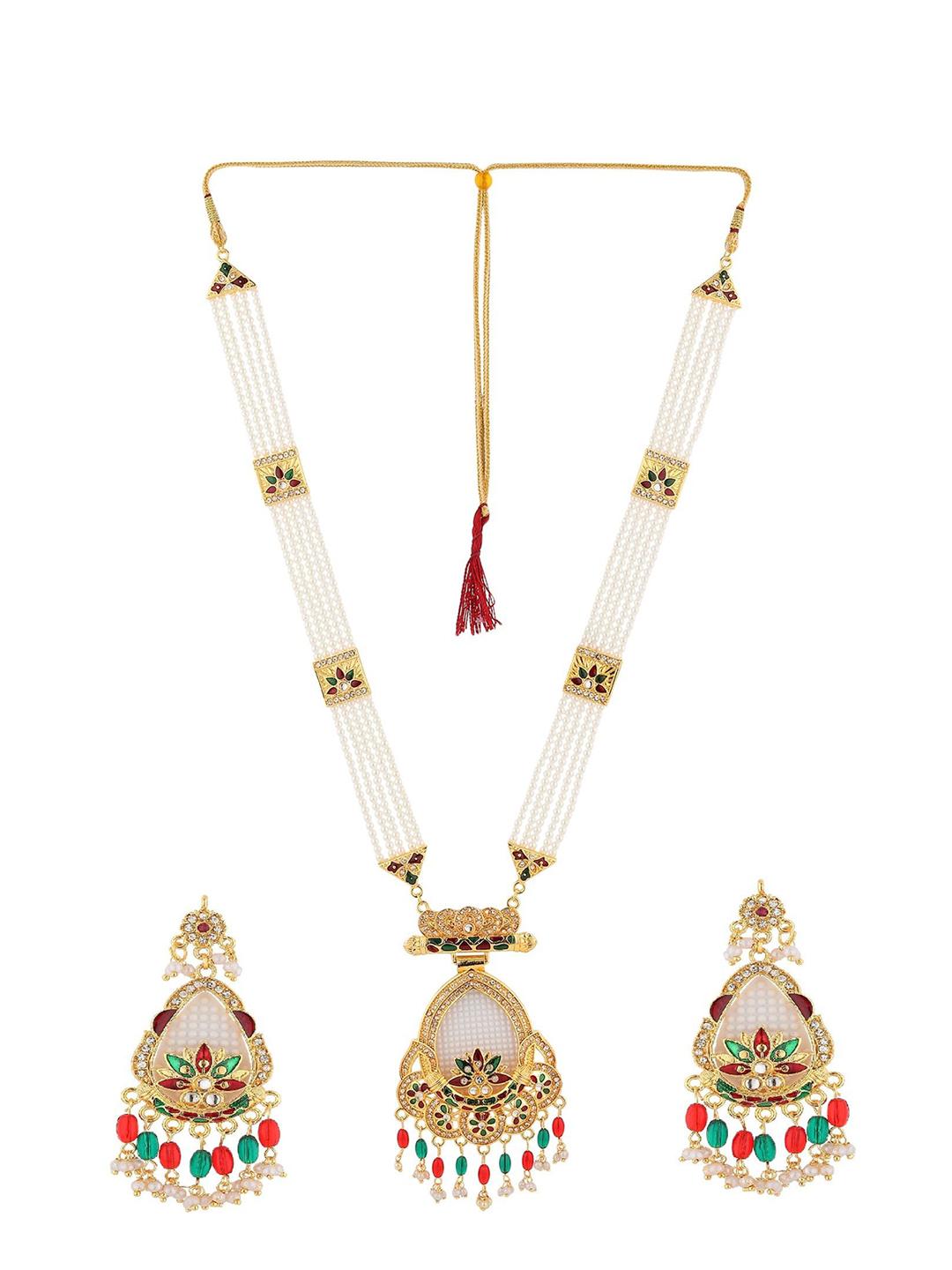 Buy RHOSYN Rani Haar Necklace with Earrings set Jewellery Set