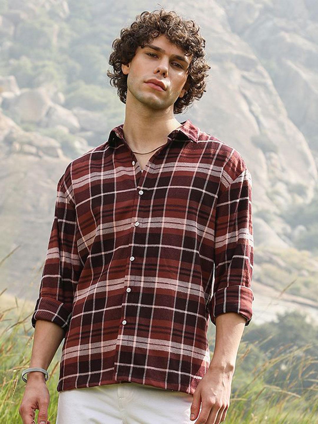 CAHOOT Men Comfort Opaque Checked Casual Shirt - Image 1