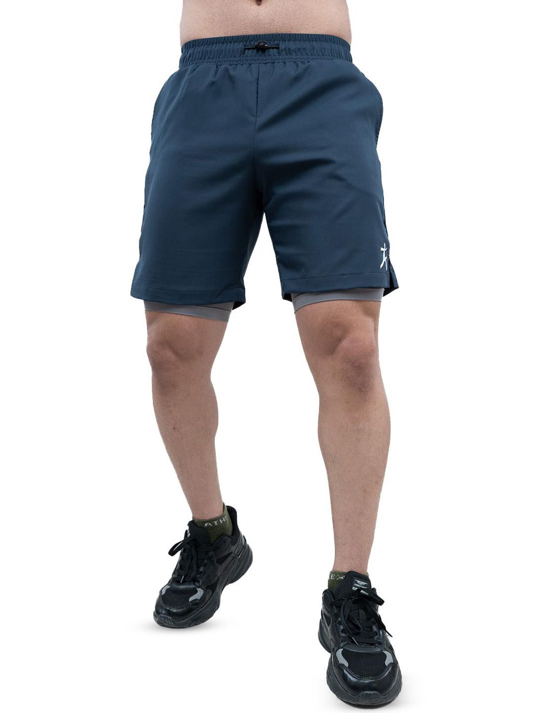 Buy Athflex Men's Nylon-Spandex Workout 2in1 Regular Fit Sports
