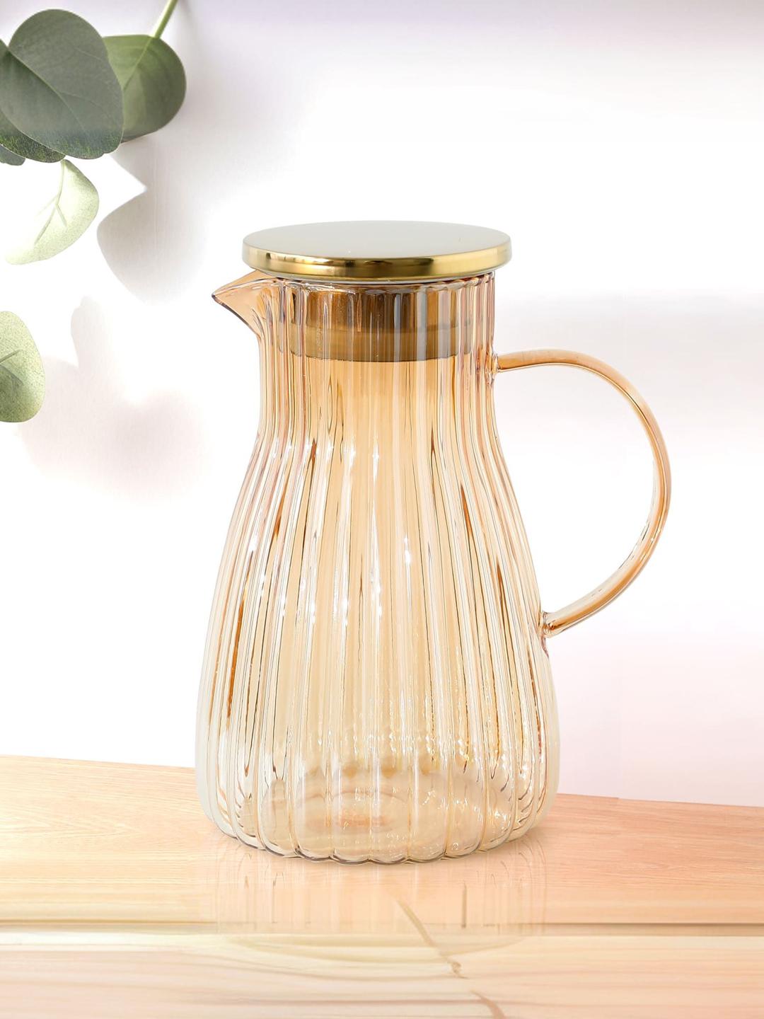 Buy UMAI Brown Textured Borosilicate Glass Water With Airtight Lid