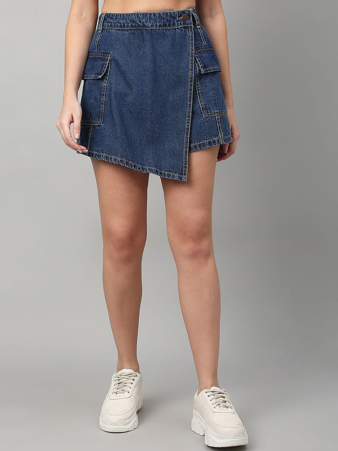 Buy TARAMA Women High-Rise Outdoor Denim Skorts Shorts for Women