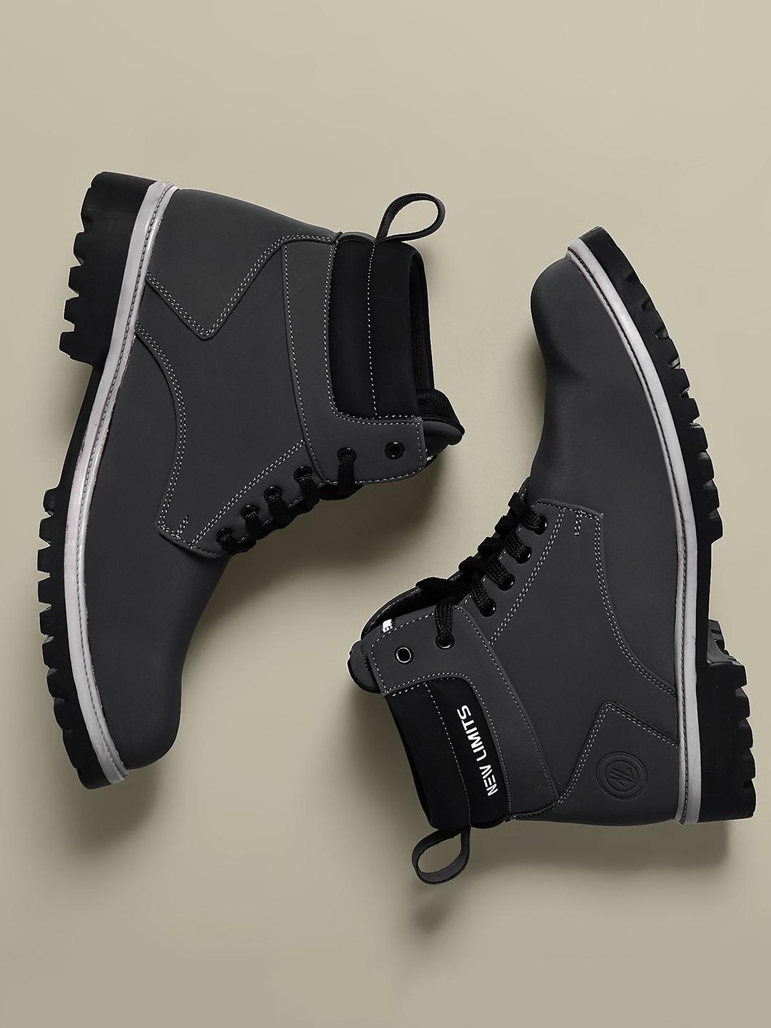 NEW LIMITS Men Round Toe Lace-Up Boots - Image 1