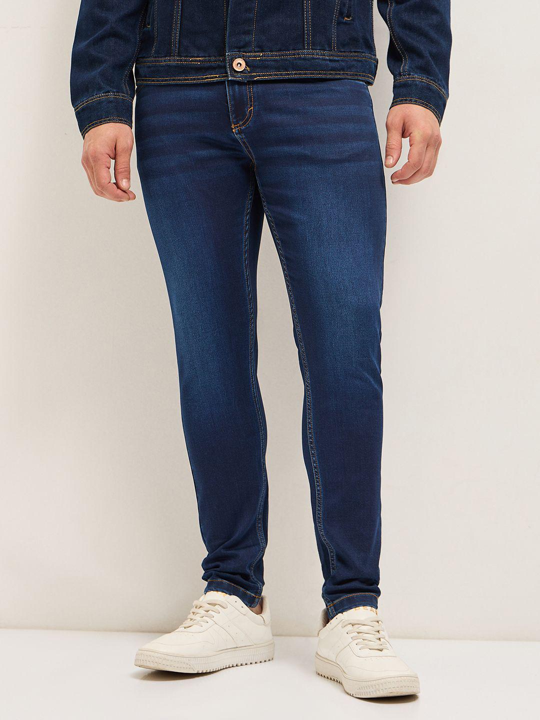THE BEAR HOUSE Men Skinny Fit Mid-Rise Stretchable Jeans