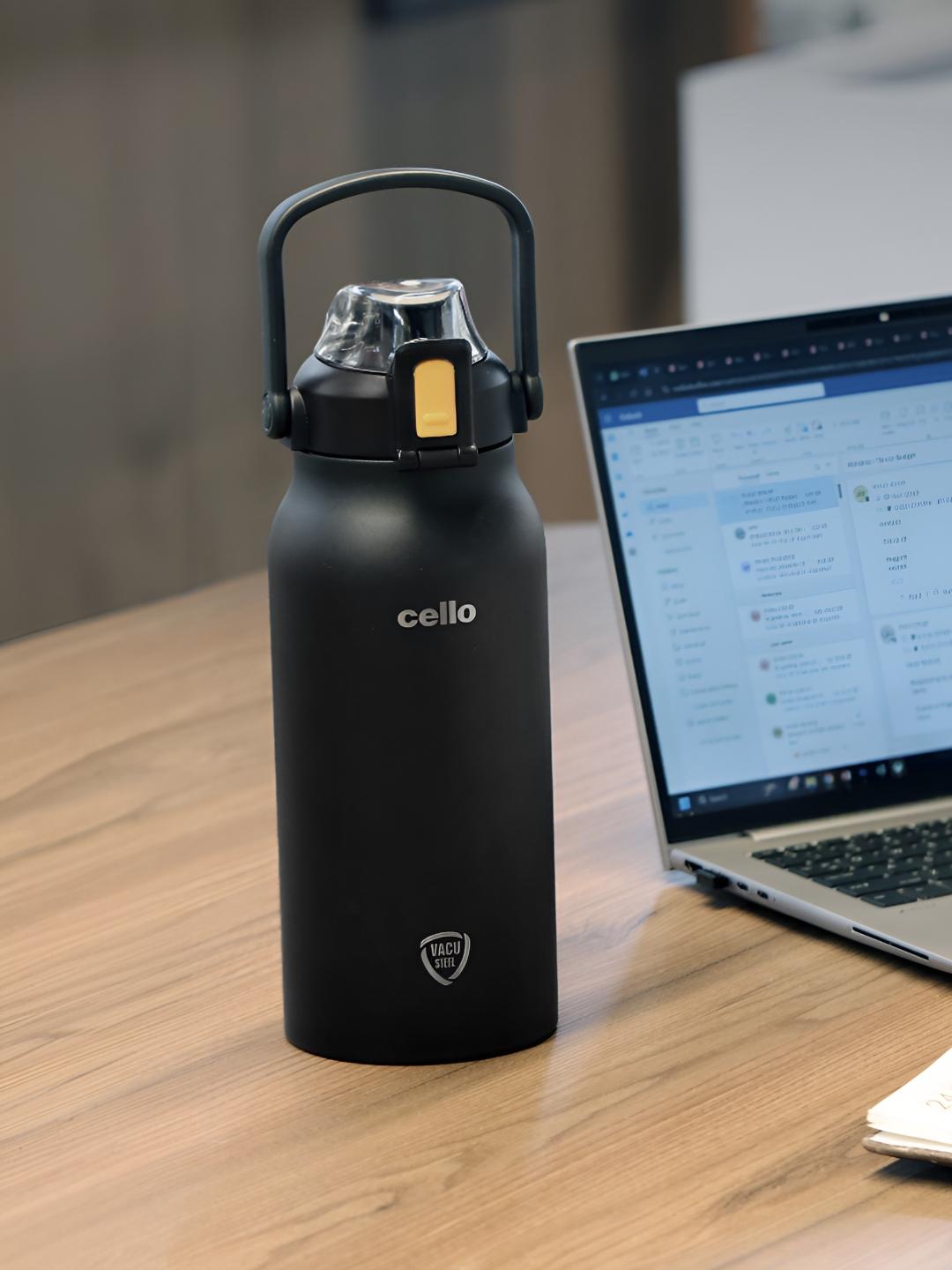 Buy Cello Duro Black Brand Logo Printed Stainless Steel Double