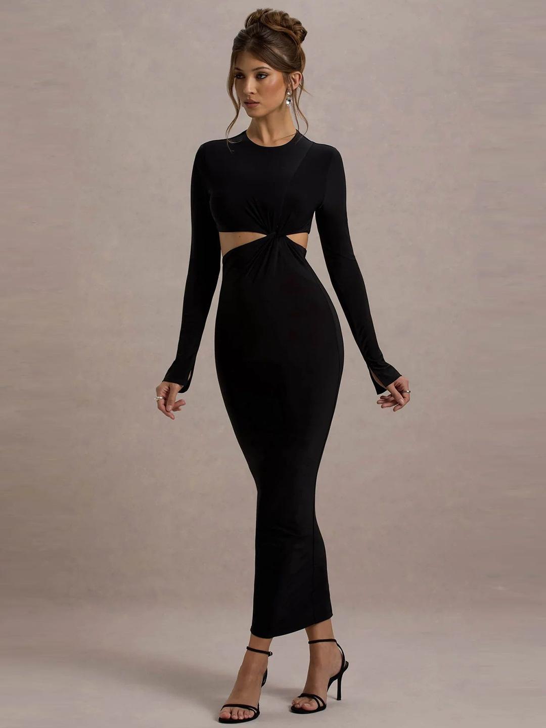 casual black dress with slits on the side SMihono Womens Tube Dress Strapless Sexy Off Shoulder Side Slit Going Out  Casual Elegant Club Party Maxi Dresses Black L