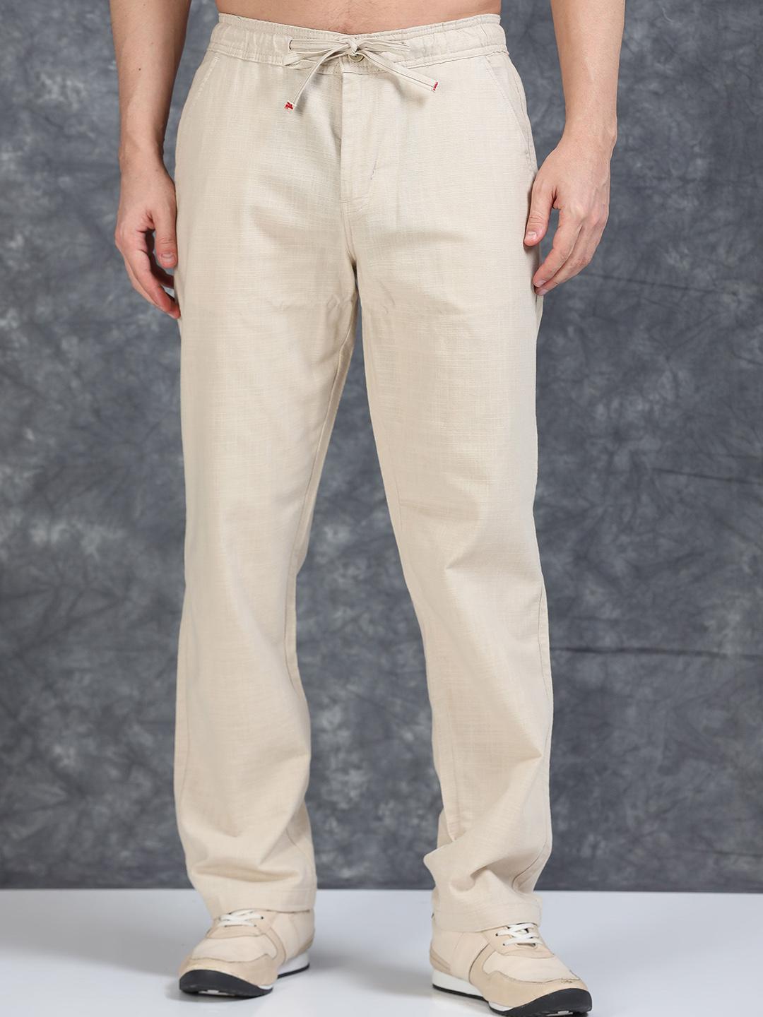 Buy The Roadster Lifestyle Co Men Linen Relaxed-Fit Regular